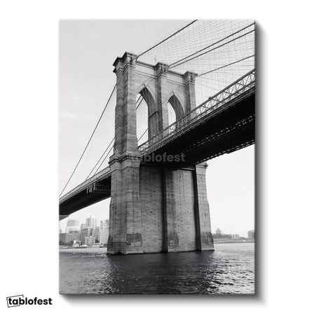 Dikey Kanvas Tablo New York Brooklyn Köprüsü Kemerleri Şehir Mimari Tablo Ev Ofis Duvar Dekoru