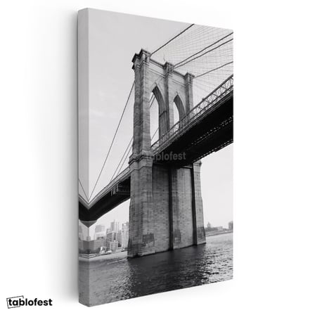 Dikey Kanvas Tablo New York Brooklyn Köprüsü Kemerleri Şehir Mimari Tablo Ev Ofis Duvar Dekoru