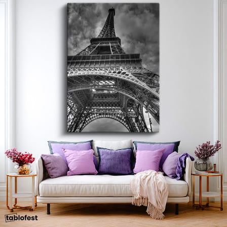 Dikey Kanvas Tablo Paris Eyfel Kulesi Taban Mimarisi Şehir Mimari Tablo Ev Ofis Duvar Dekoru