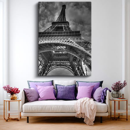 Dikey Kanvas Tablo Paris Eyfel Kulesi Taban Mimarisi Şehir Mimari Tablo Ev Ofis Duvar Dekoru