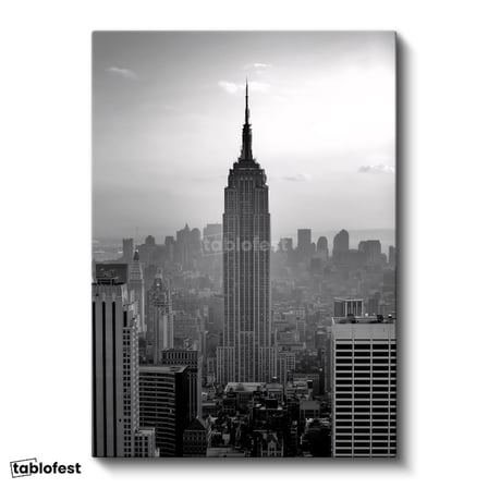 Dikey Kanvas Tablo New York Gökdelenler ve Empire State Şehir Mimari Tablo Ev Ofis Duvar Dekoru