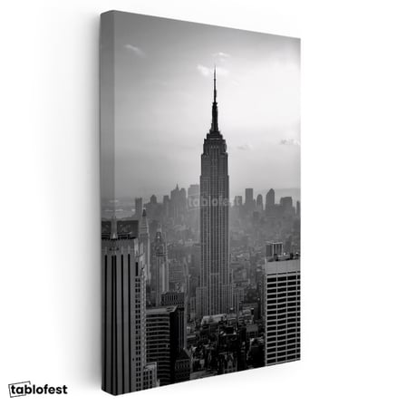 Dikey Kanvas Tablo New York Gökdelenler ve Empire State Şehir Mimari Tablo Ev Ofis Duvar Dekoru