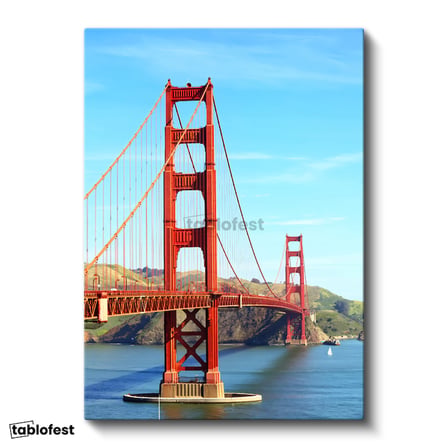 Dikey Kanvas Tablo San Francisco Kırmızı Köprü Kulesi Şehir Mimari Tablo Ev Ofis Duvar Dekoru