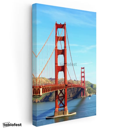 Dikey Kanvas Tablo San Francisco Kırmızı Köprü Kulesi Şehir Mimari Tablo Ev Ofis Duvar Dekoru