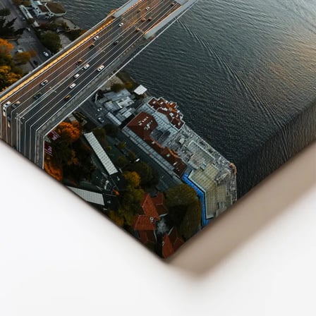 Dikey Kanvas Tablo İstanbul Boğaz Köprüsü ve Trafik Akışı Şehir Mimari Tablo Ev Ofis Duvar Dekoru