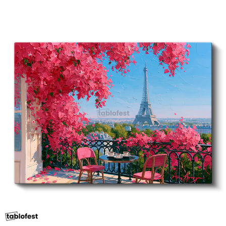 Yatay Kanvas Tablo Eyfel Kulesi Paris Şehir Mimari Tablo Ev Ofis Duvar Dekoru