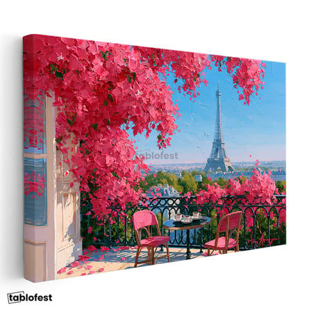 Yatay Kanvas Tablo Eyfel Kulesi Paris Şehir Mimari Tablo Ev Ofis Duvar Dekoru