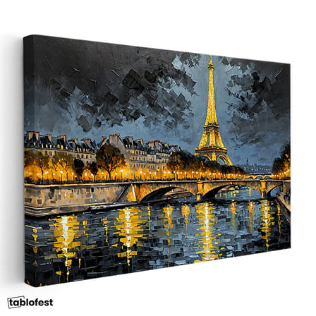 Yatay Kanvas Tablo Paris Eyfel Kulesi Şehir Mimari Tablo Ev Ofis Duvar Dekoru