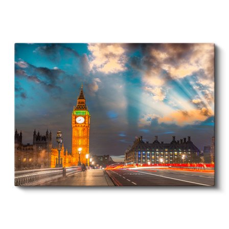 Yatay Kanvas Tablo Londra Big Ben Saat Kulesi Şehir Mimari Tablo Ev Ofis Duvar Dekoru