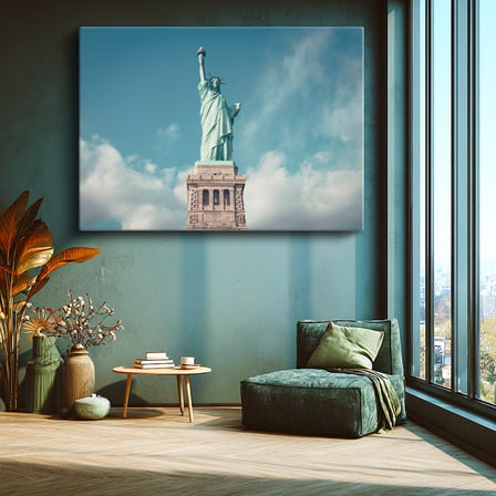 Yatay Kanvas Tablo New York Özgürlük Anıtı Şehir Mimari Tablo Ev Ofis Duvar Dekoru