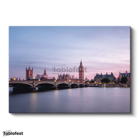 Yatay Kanvas Tablo Londra Westminster Sarayı ve Köprü Şehir Mimari Tablo Ev Ofis Duvar Dekoru