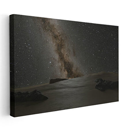 Samanyolu - Karanlık Gökyüzünde Parlayan Galaksi Kanvas Tablo