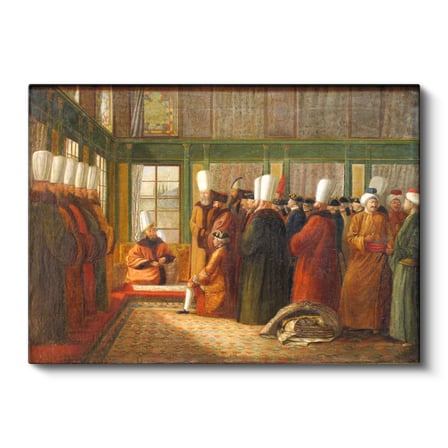 Yatay Kanvas Tablo Osmanlı Cami Önü Meydan Sahnesi Osmanlı Tablosu Ev Ofis Duvar Dekoru