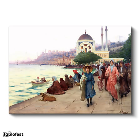 Yatay Kanvas Tablo Osmanlı Saray Alayı Sahnesi Osmanlı Tablosu Ev Ofis Duvar Dekoru