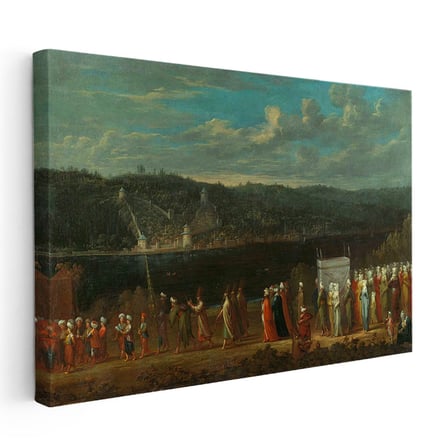 Yatay Kanvas Tablo Cenaze Alayı Kortej Osmanlı Tablosu Ev Ofis Duvar Dekoru
