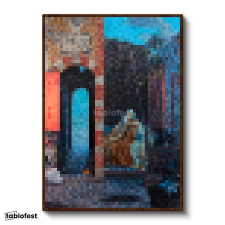 Dikey Kanvas Tablo Backyard Piksel Minecraft Tablosu Ev Ofis Salon Duvar Dekoru