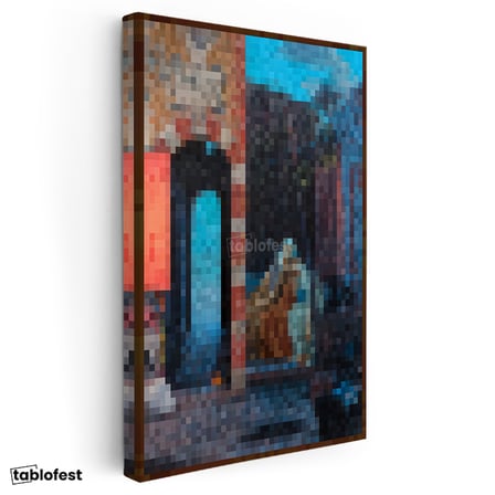 Dikey Kanvas Tablo Backyard Piksel Minecraft Tablosu Ev Ofis Salon Duvar Dekoru