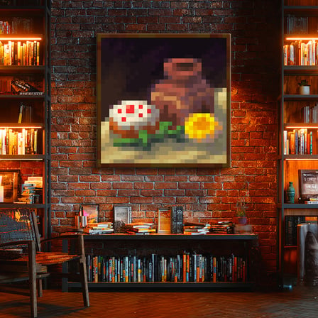 Kare Kanvas Tablo Baroque Piksel Minecraft Tablosu Ev Ofis Salon Duvar Dekoru
