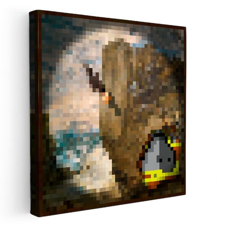Kare Kanvas Tablo Cavebird Piksel Minecraft Tablosu Ev Ofis Salon Duvar Dekoru