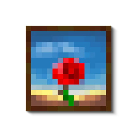 Kare Kanvas Tablo Meditative Piksel Minecraft Tablosu Ev Ofis Salon Duvar Dekoru