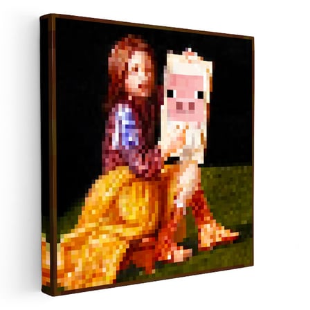 Kare Kanvas Tablo Pigscene Piksel Minecraft Tablosu Ev Ofis Salon Duvar Dekoru