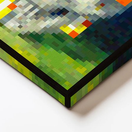 Kare Kanvas Tablo Skull On Fire Piksel Minecraft Tablosu Ev Ofis Salon Duvar Dekoru