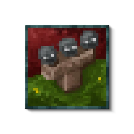 Kare Kanvas Tablo Wither Piksel Minecraft Tablosu Ev Ofis Salon Duvar Dekoru