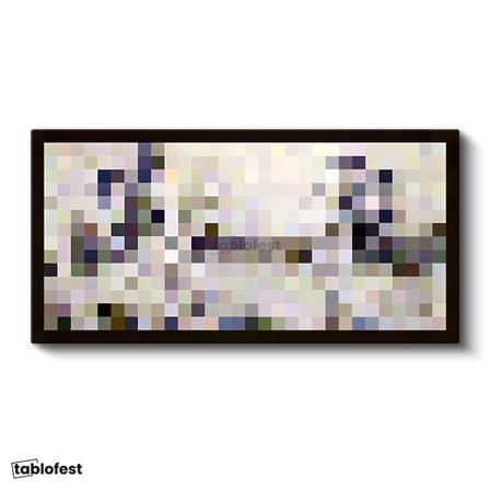 Yatay Panoramik Kanvas Tablo Bonjour Monsieur Courbet Piksel Minecraft Tablosu Ev Ofis Salon Dekoru