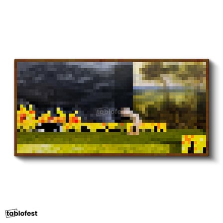 Yatay Panoramik Kanvas Tablo Changing Piksel Minecraft Tablosu Ev Ofis Salon Duvar Dekoru