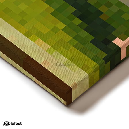Yatay Panoramik Kanvas Tablo Fighters Piksel Minecraft Tablosu Ev Ofis Salon Duvar Dekoru