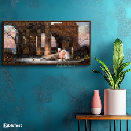Yatay Panoramik Kanvas Tablo Finding Piksel Minecraft Tablosu Ev Ofis Salon Duvar Dekoru