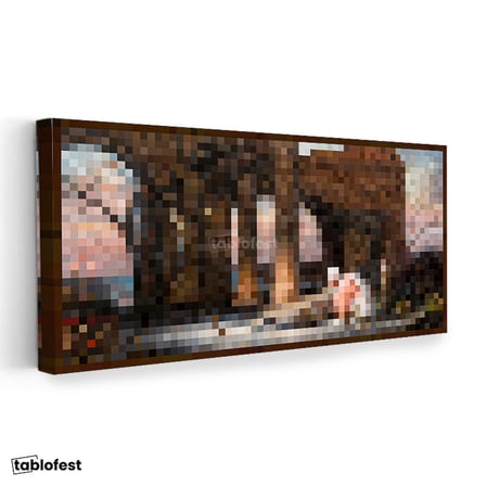 Yatay Panoramik Kanvas Tablo Finding Piksel Minecraft Tablosu Ev Ofis Salon Duvar Dekoru