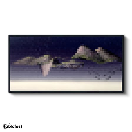 Yatay Panoramik Kanvas Tablo Lowmist Piksel Minecraft Tablosu Ev Ofis Salon Duvar Dekoru