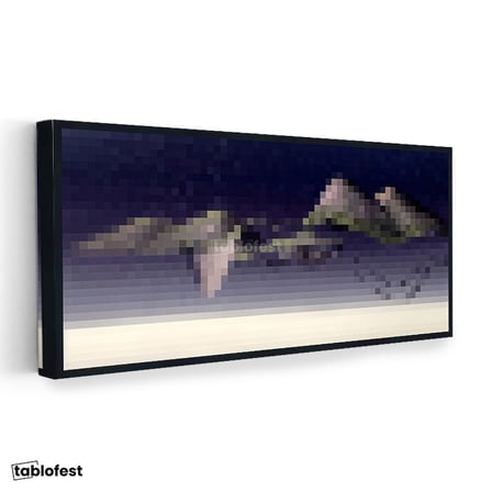 Yatay Panoramik Kanvas Tablo Lowmist Piksel Minecraft Tablosu Ev Ofis Salon Duvar Dekoru