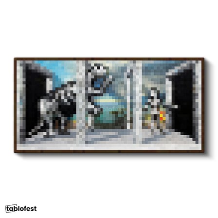 Yatay Panoramik Kanvas Tablo Passage Piksel Minecraft Tablosu Ev Ofis Salon Duvar Dekoru