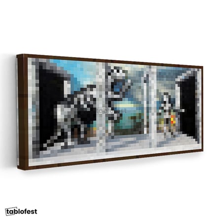 Yatay Panoramik Kanvas Tablo Passage Piksel Minecraft Tablosu Ev Ofis Salon Duvar Dekoru
