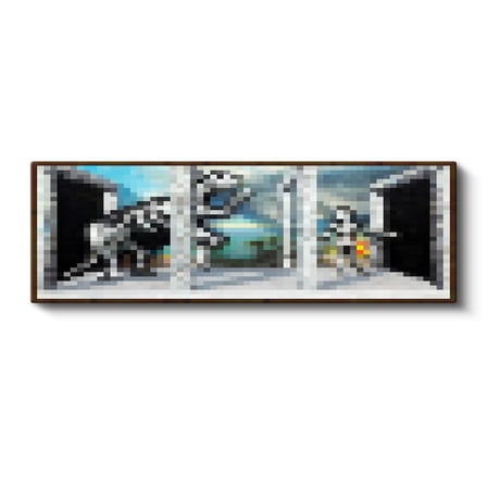 Yatay Panoramik Kanvas Tablo Passage Piksel Minecraft Tablosu Ev Ofis Salon Duvar Dekoru