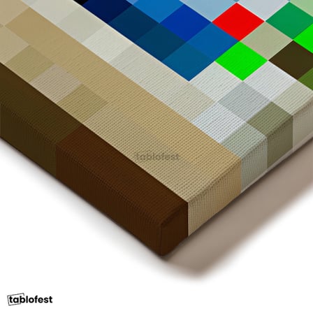 Yatay Panoramik Kanvas Tablo Seaside Piksel Minecraft Tablosu Ev Ofis Salon Duvar Dekoru