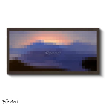 Yatay Panoramik Kanvas Tablo Sunset Dense Piksel Minecraft Tablosu Ev Ofis Salon Duvar Dekoru