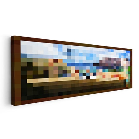 Yatay Panoramik Kanvas Tablo The Pool Piksel Minecraft Tablosu Ev Ofis Salon Duvar Dekoru