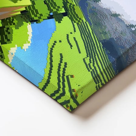 Yatay Kanvas Tablo Macera Ekibi Tepe Üzerinde Minecraft Tablosu Ev Ofis Salon Duvar Dekoru