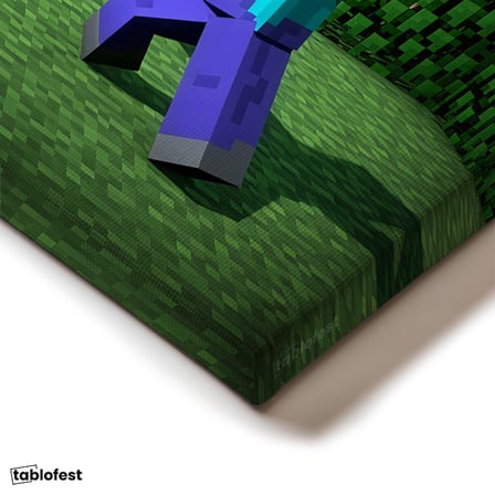 Yatay Kanvas Tablo İskelet Avı Minecraft Tablosu Ev Ofis Salon Duvar Dekoru