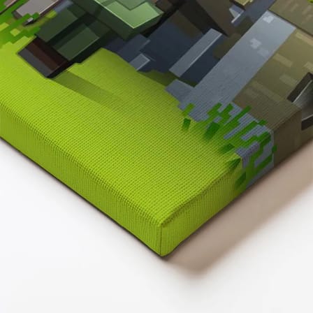 Yatay Kanvas Tablo Atlı Macera Minecraft Tablosu Ev Ofis Salon Duvar Dekoru