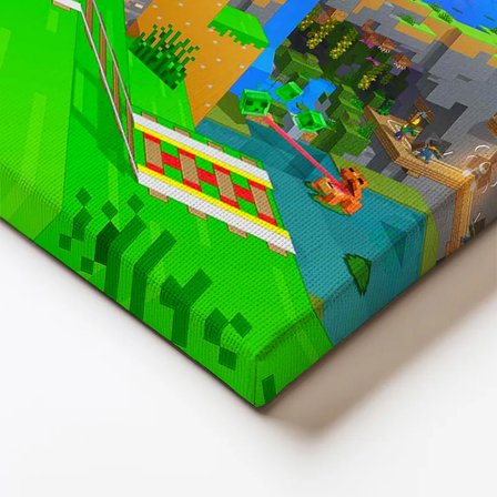 Yatay Kanvas Tablo Agalarla Keşif Minecraft Tablosu Ev Ofis Salon Duvar Dekoru