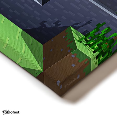 Yatay Kanvas Tablo Maden Keşfi Minecraft Tablosu Ev Ofis Salon Duvar Dekoru