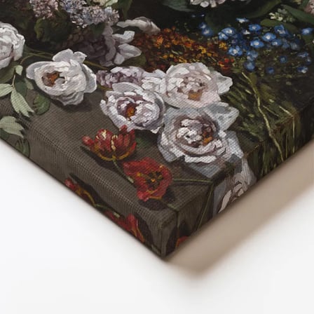 Dikey Kanvas Tablo Claude Monet Sepetli Çiçekler Canlı Renkler Ressam Tablosu Ev Ofis Dekoru