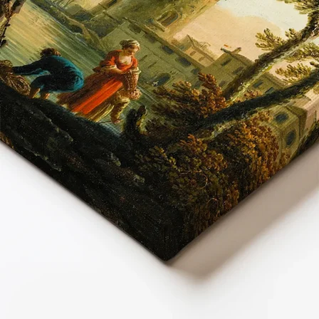 Dikey Kanvas Tablo C.J. Vernet Balıkçılar Kıyı Kulesi Deniz Kenarı Ressam Tablosu Ev Ofis Dekoru