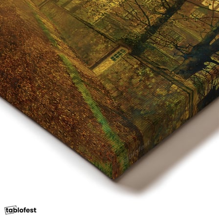 Dikey Kanvas Tablo J.A. Grimshaw Sonbahar Yolu Yürüyen Figür Gündoğumu Ressam Tablosu Ev Ofis Dekoru