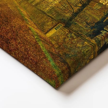 Dikey Kanvas Tablo J.A. Grimshaw Sonbahar Yolu Yürüyen Figür Gündoğumu Ressam Tablosu Ev Ofis Dekoru