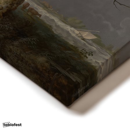 Dikey Kanvas Tablo S.R.V. Yelkenliler Denizi Fırtınalı Hava Dalgalı Su Ressam Tablosu Ev Ofis Dekoru